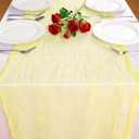 Yellow Spring Summer Cheesecloth Table Runner 35 x120 inches Rustic Gauze Boho Cheese Cloth Table Runner for Wedding Bridal Shower Baby Decoration