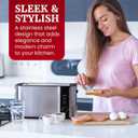 Elite Gourmet ECT3200 2-Slice, 1 Long Slot, Slim Toaster, Reheat, 6 Toast Settings, Defrost, Cancel Functions, Built-in Warming Rack, Extra Wide Slots for Bagels Waffles, Stainless Steel & Black