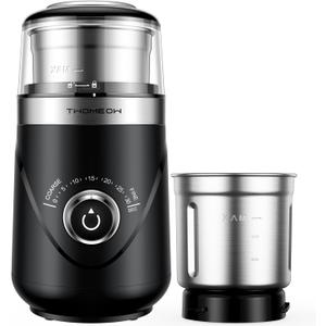 Coffee Grinder, Adjustable Electric Grinder with Timing Knob, Coffee Bean and Spice Grinder with Removable Stainless Steel Bowl, Automatic for French Press and Espresso (CG638B)
