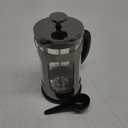 BAYKA 21 Ounce 0.6 Liter French Press Coffee Tea Maker Small, Heat Resistant Thickened Borosilicate Glass Stainless Steel Single Serve Brewer, Cold Brew Cafetera Teapot, Dark Pewter