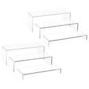 Blaithom Acrylic Display Riser Stand of 6pcs, 5mm Thickness,12'' Length Tierd Display Stands, Acrylic Shelf Risers for Perfume Display,Risers for Buffet Table,Cupcake Stand,Pop Figurines,Tumbler,Food