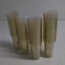 R-kay 16 oz Gold Glitter Plastic Cups For Party - 100 Pack Gold PLastic Cups - Hard Disposable Cups - Premium Heavy Duty Gold Cups - Disposable Cocktail Glasses - Party Cups (16 OZ)