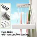 BOQORAD Clothes Drying Rack Wall Mounted 32,Drying Rack Clothing Wall Mount,Laundry Drying Rack,Wall Mounted Clothes Hanging Rack (White)