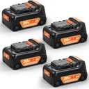 SUnMilY 20V 6.0Ah Battery Replacement for Dewalt 20V Max Battery,Compatible with Dewalt Chargers and DCD/DCF/DCG/DCS Series Cordless Power Tools (4-Pack)