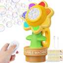 Yunaking Bubble Machine Wands Kids Toys: Remote Control Bubble Gun Rechargeable Bubbles LED Light Outdoor Toys for 3 4 5 6 7 8 Girl Boy Toddler Party Wedding, Gift for Birthday Easter Valentines Xmas