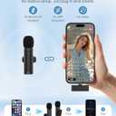 Wireless Mini Microphone for iPhone, iPad, Android, 2 Pack Lavalier Mic with 360 Rotatable Clip, Plug and Play Noise Reduction USB-C Mic for Video Recording YouTube TikTok Podcast Content Creators