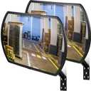 Geetery 2 Pcs 24'' x 15'' Garage Convex Security Mirror Outdoor Indoor Round Rectangular Acrylic Traffic Corner Mirror Blindspot for Wall Parking with Protective Film for Driveway