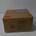 Handwoven Outdoor Ottoman, Water Hyacinth Pouf Round Patio Footstool with Wood Legs, 17-Inch Multipurpose Vanity Stool, Dining Chair, Patio Footrest for Balcony and Garden, Blue (13"D x 13"W x 16.9"H)