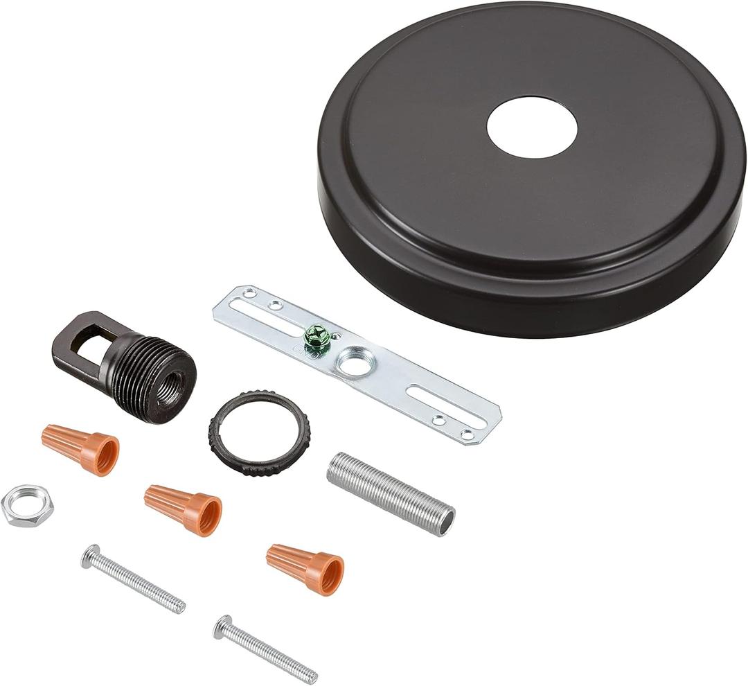 Aspen Creative 21507-11, Transitional Chandelier & Light Fixture Canopy Kit w/Collar Loop, Oil Rubbed Bronze, 5-1/8" Diameter, 1" Center Hole