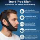 Forzacx Anti Snore Chin Strap - Breathable Chin Strap Snoring Solution, Effectively Reduce Snoring, Non-Stick Hair, Don't Fade - Black