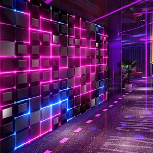 Ktv Bar Wallpaper Luminous Grid Club Karaoke Hall Corridor Reflective Wallpaper Self - Adhesive KTV Wall Mural Flash Wall Covering E-Sports Internet Cafe Background Custom Mural (Color-39,137"Lx 98"H)
