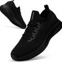 Mens Slip on Walking Shoes Non Slip Tennis Shoes Lightweight Gym Sneakers All Black Size 7.5