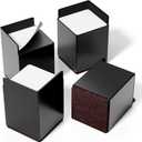 Bed Risers 4 inch Heavy Duty, 4 Pack Black Square Metal Self-Adhesive, Oversized Furniture Risers for Bed Desk Table Sofa Couch, Support up to 6000 lbs, Protect Hardwood Floors from Scratches