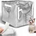 2 x 4 Pack F Type Litter Box Liners Cat Litterbox Liners Compatible with Flip Litter Box Liner Type F Reusable Waterproof Cat Litter Liners with Carrying Handles