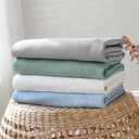 MEXXI Muslin Swaddle Blankets, 2 Pack Receiving Blankets, Breathable Soft Baby Wrap for Boys and Girls, Registry & Gift, 43 x 39 inches (Sage Green+grey)