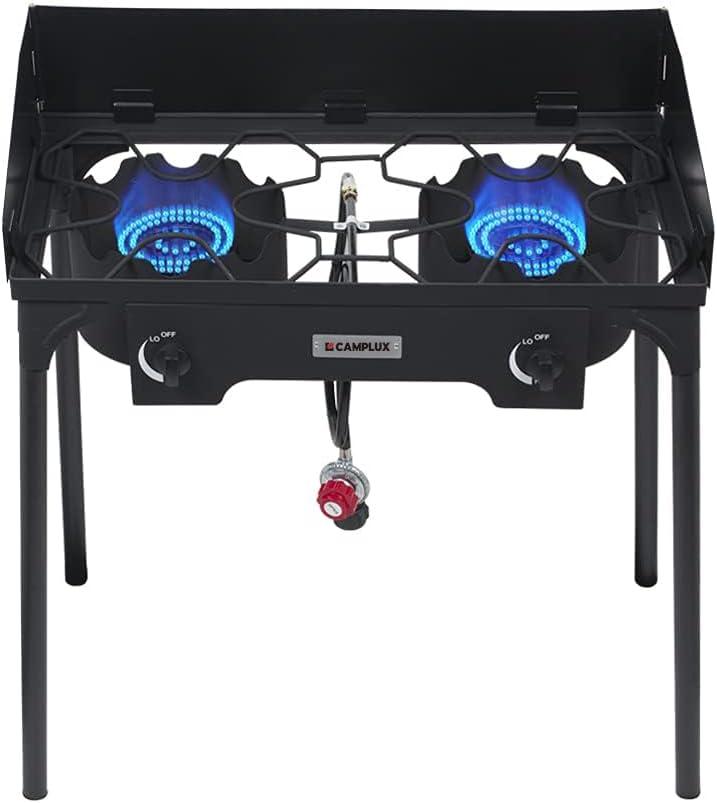 Camplux Camping Stove 2 Burners, Propane Burner 260,000 BTU, Heavy Duty Gas Stoves for Outdoor Cooking
