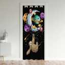 jejeloiu Outer Space Door Curtain Doorway Privacy Sloth Darkening Blackout Curtain Cute Animal Closet Door Cover Curtain Decor Cartoon Sloth Printed 42x80 Inch 1 Panel