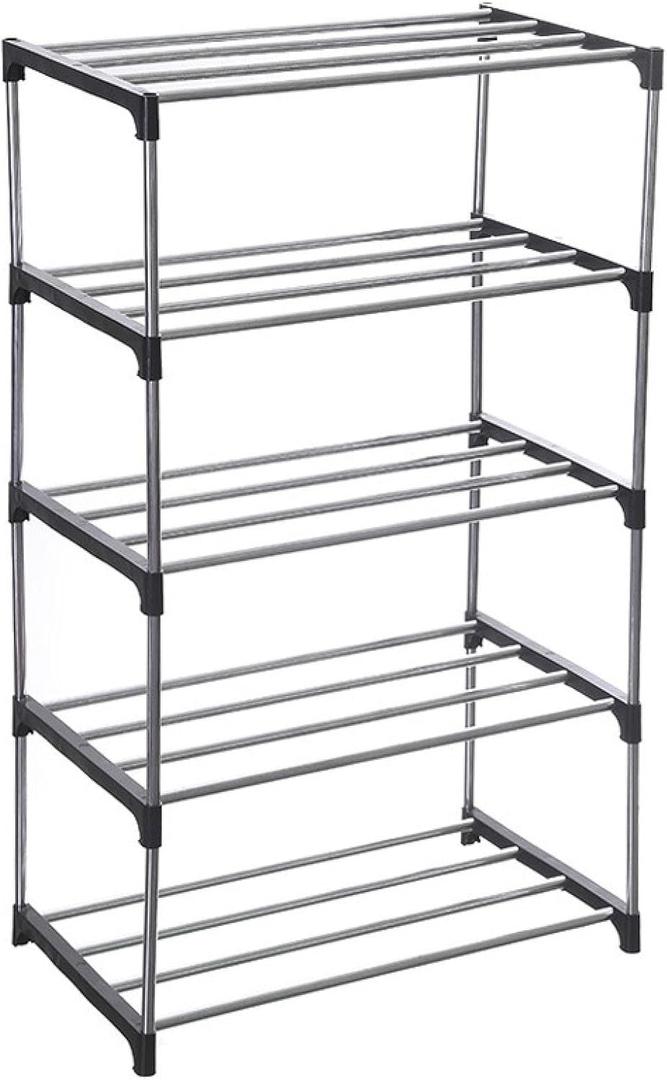 Multi-tier Shoe Rack Space Saving for Home Storage and Organization Three Tier Four Tier Shoe Cabinet, 3 layers, Black