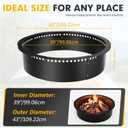 Smokeless Fire Pit Ring, 43 inch Outer/39 inch Inner Outside Fire Pit, Heavy Duty Large Solid Metal Steel Round Firepit Rim Insert for Outside Wood Burning, DIY Campfire Ring