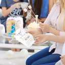 Whaline Baby Shower Games 50Pcs Eucalyptus Leaves Measure The Baby Bump Cards with Sign How Big is Mommy's Belly Game Cards for Party Favor Supplies