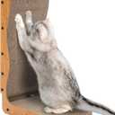 Miwoowim Cardboard L Shape Cat Scratcher - Happy & Polly Vertical Cat Scratching Board with Ball Toy for Indoor Cats - Protecting Furniture Cat Scratch Pad