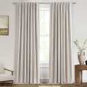 Linen Pinch Pleated Curtains 102 Inches Long Heavy Duty Thermal Insulated Custom Extra length Burg for Dining Room Cottage Total Blackout 48/60/72 Wide Window Treatments Drapes with Hook 2 Panels (40"W x 102"L (Pack of 2), Natural)