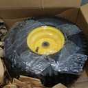 1PCS 15x6.00-6 Lawn Mower Tires, 4 Ply Tubeless 15x6-6 Front Tire Assembly Replacement for Craftsman/ John Deere/ Cub Cadet Riding Mowers, 570lbs Capacity, 3" Offset Hub, 3/ 4" Bushing