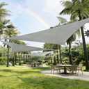 REXloyal Sun Shade Sail 8' x 16' Grey Rectangle Canopy Sail Shade Cover 95% UV Block Permeable Sunshade Outdoor for Patio Yard