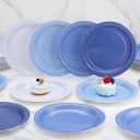 120 Pcs Dusty Blue Paper Plates,Boy Baby Shower Plate Set 9 inch Gradient Blue Birthday Cake Plates Dessert Plate for Birthday, Baby Shower, Tea Party