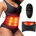 Red Light Therapy for Body: Infrared Light Therapy Belt Massage Pad with Vibration for Back, Waist, Shoulder, and Belly Pain Relief, Portable Relaxation for Home, Men & Women (Deep Black) (44*8 IN)