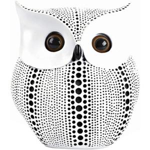 Owl Decor Statue Sculpture for Home, Office, Bookshelf,TV Stand Decoration Resin Animal Sculpture Minimalist Style Crafts Gift for Friend or Family, Animal Lovers (White)