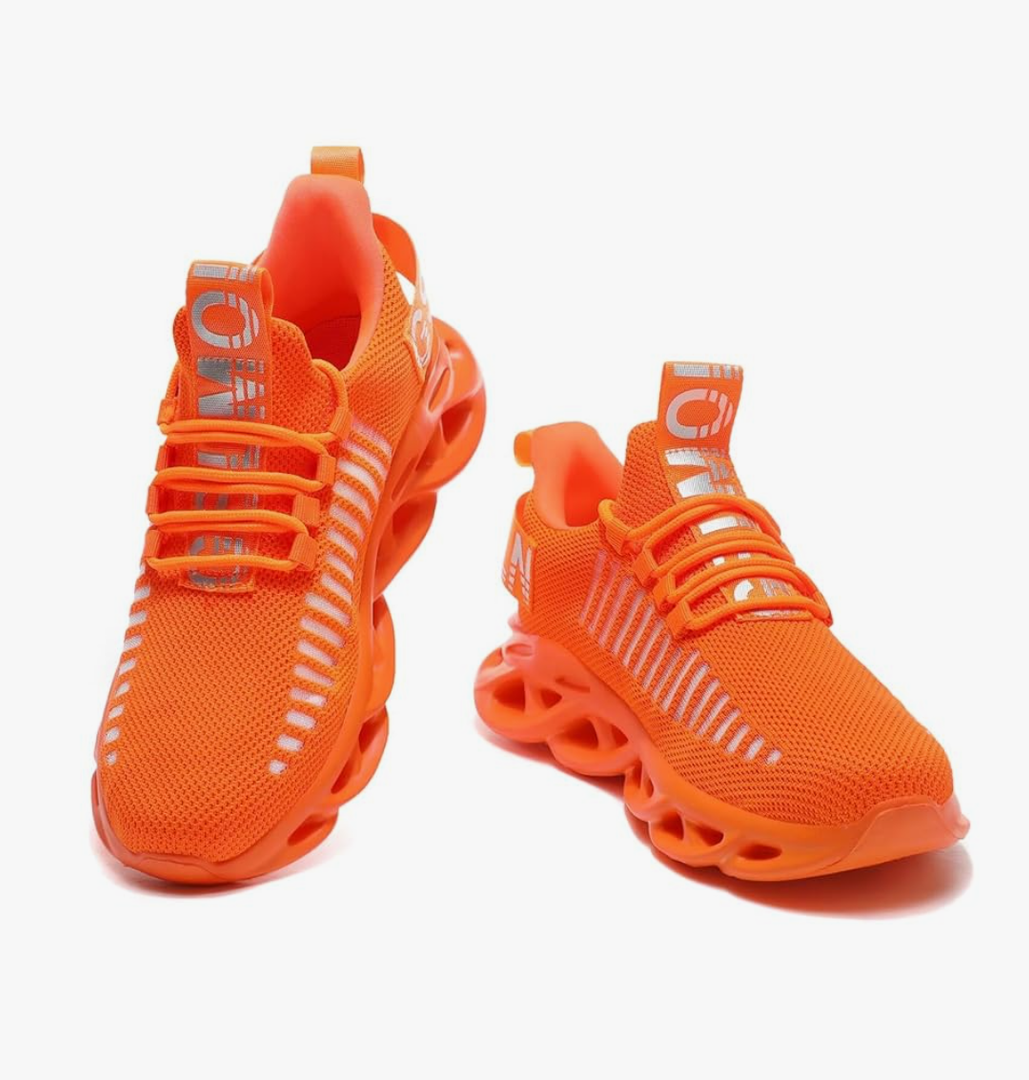 GSLMOLN Womens Walking Shoes Mesh Non Slip Gym Sports Casual Fashion Sneakers Size 39, Orange 2