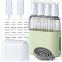3oz Travel Bottles for Toiletries, 4 Pack Tsa Approved Portable Travel Size Containers for Shampoo Liquid With Labels, Leak Proof Refillable Containers Dispenser Set - Green