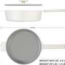 Rokasala 11 Inch All in One Pan with Lid Ceramic Nonstick and 9.5 Inch Circle Pan,Multifunctional Cookware for Vertasile Cooking and (Beige)