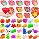 28 Pack Valentines Day Gifts for Kids ,Mochi Squishy Toys Filled Hearts Box with Valentine Cards Classroom Prizes Exchange Gifts Prizes Valentines Day Gifts for Kids Boy Girl Valentine Party Favors