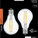 Feit Electric BPA1540N/827/LED/2 Decorative Clear Glass Filament LED Dimmable 40W Equivalent Classic A15 Light Bulb (Pack of 2), Soft White