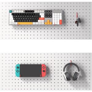 JWX Pegboard Set of 2, Suitable Pegboard Standing Shelf Unit, White