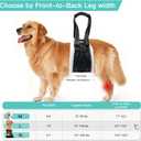 LumoLeaf Dog Lift Harness Sling for Back Legs, Adjustable Rear Leg Support & Mobility Aid, Hip Support for Senior/Disabled Dogs, Soft Fleece Lining, Padded Handles, for CCL/ACL Surgery (Black, Medium)