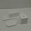 Ceramic Toothbrush Holders for Bathrooms, White Bathroom Accessories Diatomite, Electric Toothbrush Holder Countertop with Toothbrush Holders, Soap Dish Set