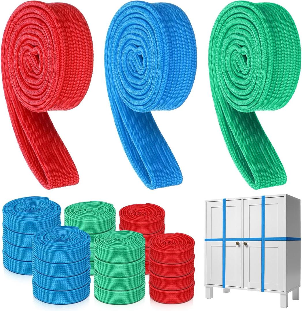 48 Pack Variety Extra Large Moving Rubber Bands 42" 36" and 30" Rubber Straps Supplies for Moving Pallets and Blankets