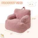 Bean Bag Chairs for Kids with Armrests, Comfy Kids Bean Bag Chair, Soft-Filled Cozy Bean Bag Sofa for Boys and Girls, Small Bean Bags for with Pocket, Floor Chair for Gaming, Reading & Relaxing, Small, Pink