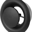 Repa Market 4" Inch Anthracite Steel Exhaust Diffuser with Flange - Soffit Vent - Adjustable Valve for Optimal Airflow - Quiet Duct Air Extraction - Indoor Ventilation - Round Duct Cover