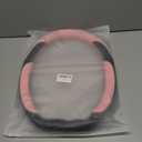 INEBIZ Universal Car Steering Wheel Cover Microfiber Leather Viscose Multi-Element Stitching (Black&Pink, D)