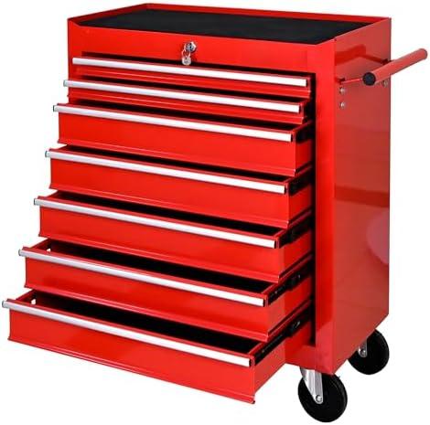 BouPower Rolling Tool Chest, 7-Drawer Rolling Tool Box with Interlock System and Wheels for Garage, Warehouse, Workshop, Repair Shop