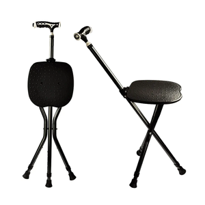 Hold 440 lbs Folding Canes with Seat Walking Stick Height Adjustment Cane Seat Capacity Frosted Handle with Magnetic Therapy Stone Crutches Stool