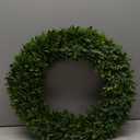 22 Inch Christmas Wreath Boxwood Wreath Realistic with Welcome Sign Faux Green Preserved Boxwood Wreaths Outdoor Spring Fall Winter Wreaths for Front Door Outside for Porch Farmhouse Wall Home Decor