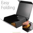 PACKHOME Large Gift Box 13.5x10x3.5 Inches, Sturdy Shirt Box with Magnetic Lid for Multiple Occasions (Glossy Black)