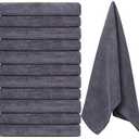 Handepo 10Pcs Microfiber Workout Gym Towels, 360 GSM 12 x 30 Inch Gentle and Fast Drying Absorbent Towels for Men Women Yoga Travel Sports(Gray)
