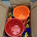5 Inch Sand Castles Beach Buckets and Shovel Set,Sand Bucket Water Bucket for Beach Fun Great Summer Party Accessory24 Shovels and 24 Pail Buckets