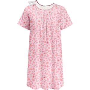 Deyeek Hospital Gowns for Women Tear Away Snap Open Back Post Surgery Dress (Pink)